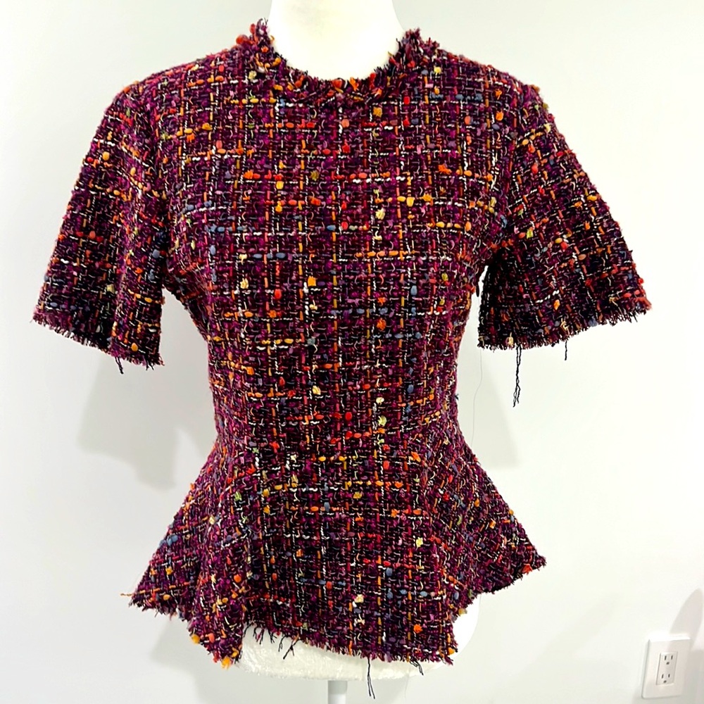 Zara tweed peplum top size XS NWT